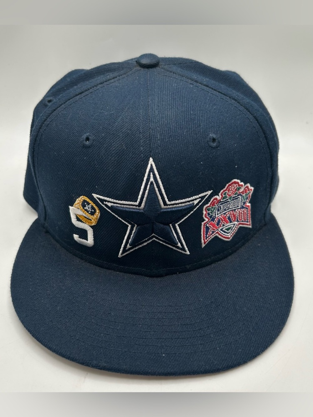 Dallas Cowboys New Era Super Bowl XXVIII Multi Patches 5 Champions 59FIFTY 7 1/4
